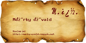 Márky Évald névjegykártya
